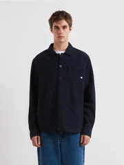 Farah Castlefield Waffle Overshirt - Navy - M