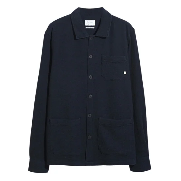 Farah Castlefield Waffle Overshirt - Navy - M