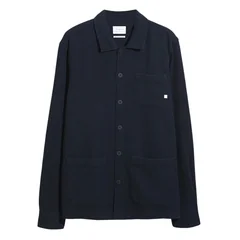 Farah Castlefield Waffle Overshirt - Navy - M
