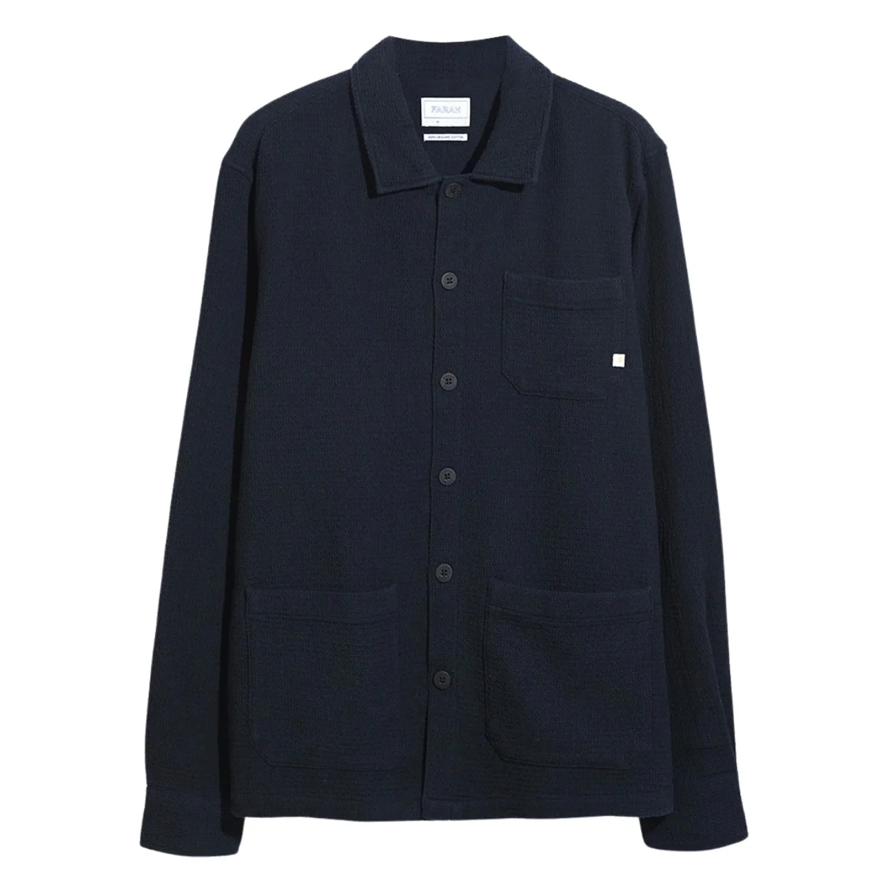 Farah Castlefield Waffle Overshirt - Navy - M