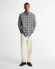Barbour Mosswood Tailored Fit Checked Shirt - Navy - M