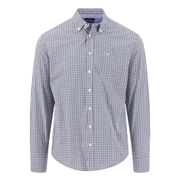 Fynch Hatton Checked Pattern Cotton Button Down Shirt - Beige - L