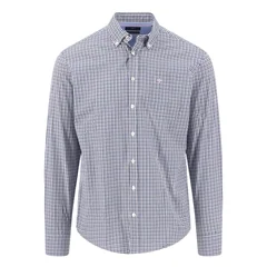 Fynch Hatton Checked Pattern Cotton Button Down Shirt - Beige - L