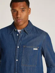 Calvin Klein Jeans Regular Denim Shirt - Blue - S