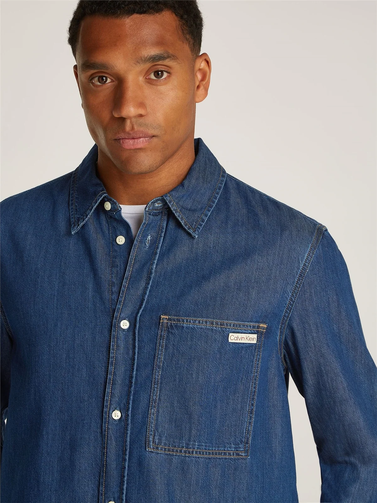 Calvin Klein Jeans Regular Denim Shirt - Blue - S