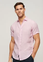 Superdry Studios Casual Linen Short Sleeve Shirt - Purple - L