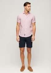Superdry Studios Casual Linen Short Sleeve Shirt - Purple - L