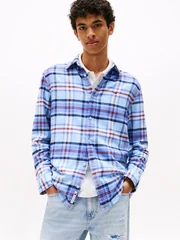 Tommy Jeans Regular Fit Check Flannel Shirt - Blue - S