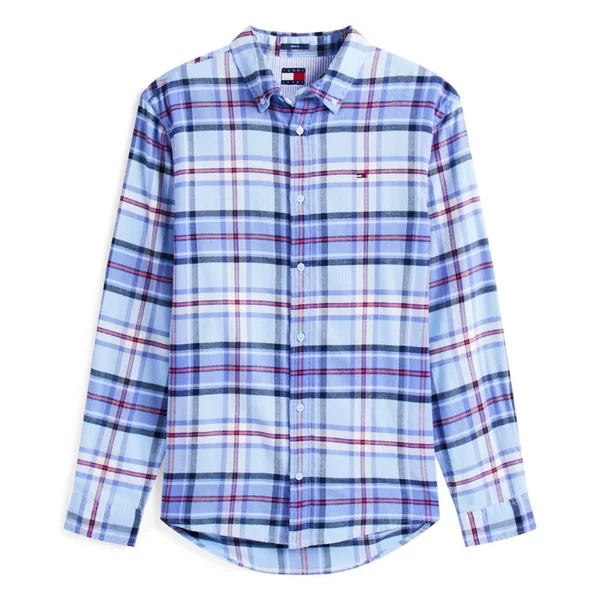 Tommy Jeans Regular Fit Check Flannel Shirt - Blue - S