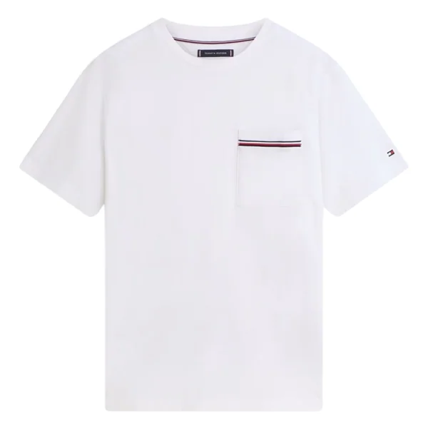 Tommy Hilfiger Global Stripe Pocket Pique Jersey T-Shirt - White - S