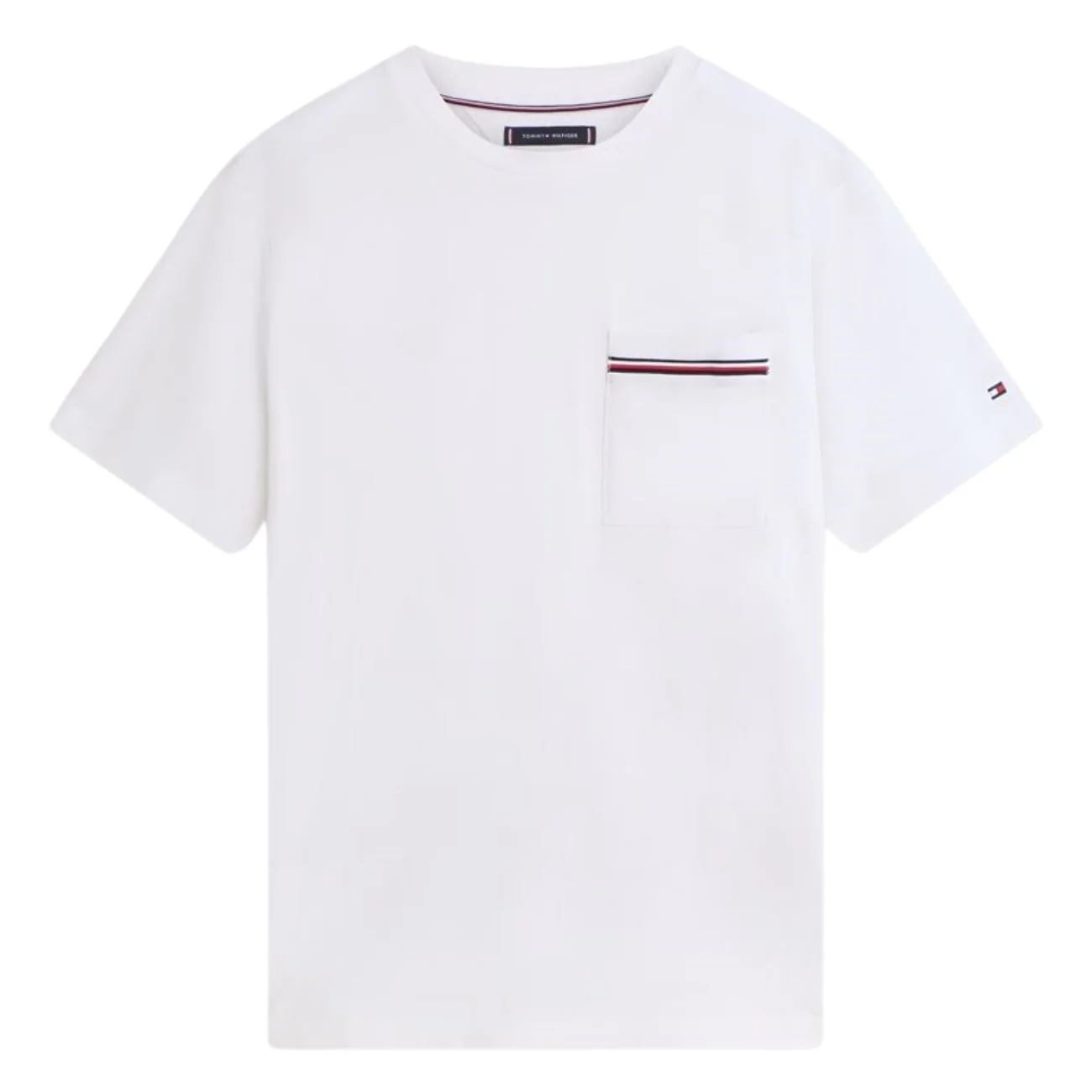 Tommy Hilfiger Global Stripe Pocket Pique Jersey T-Shirt - White - S