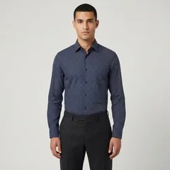 Boss H-Hank Kent Collar Shirt - Navy - XL