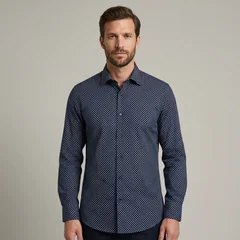 Boss H-Hank Kent Collar Shirt - Navy - XL