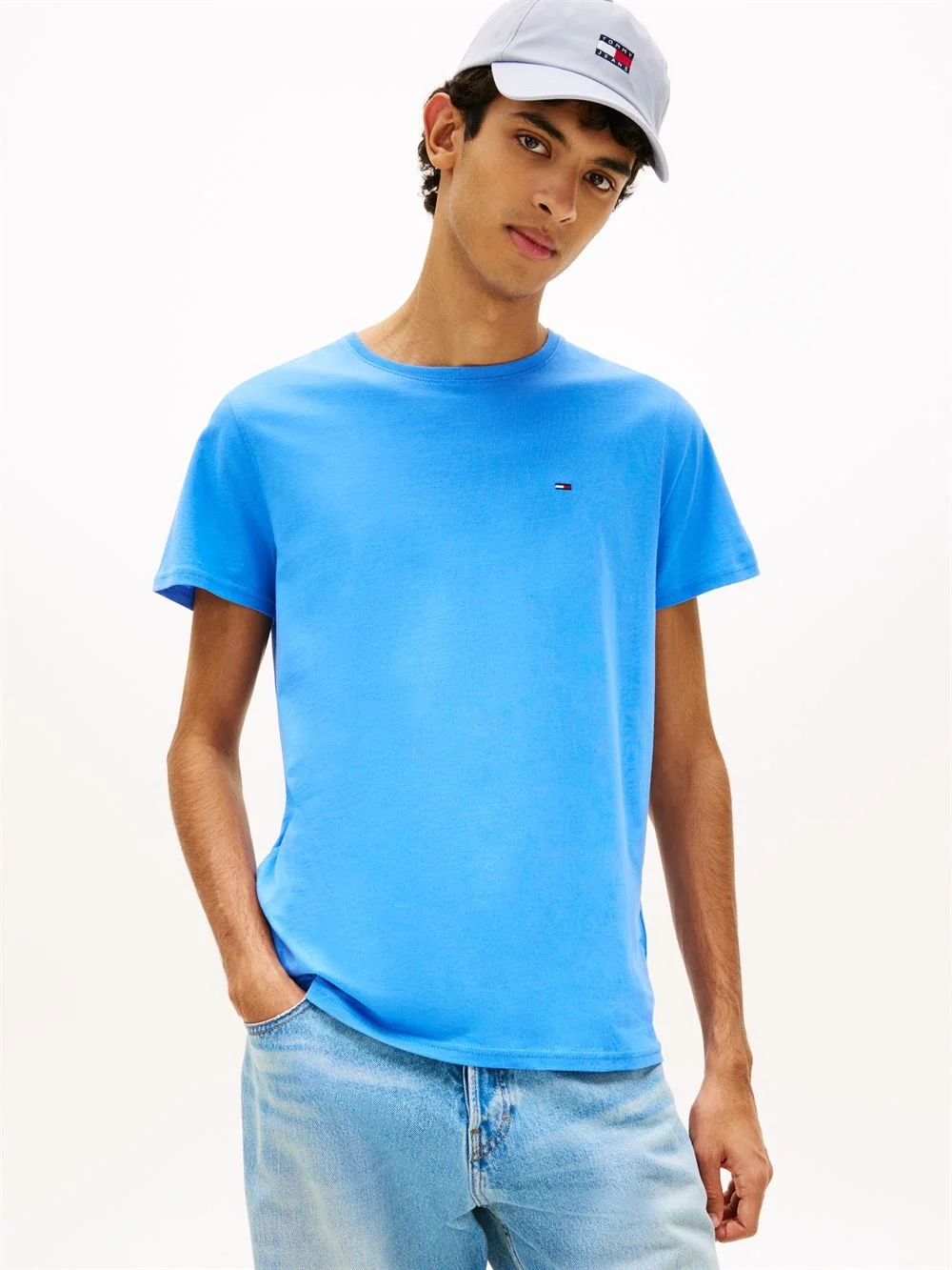 Tommy Jeans Tommy Flag Extra Slim Jersey T-Shirt - Blue - M