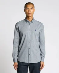 Remus Uomo Parker Tapered Fit Cotton Shirt - Navy - S