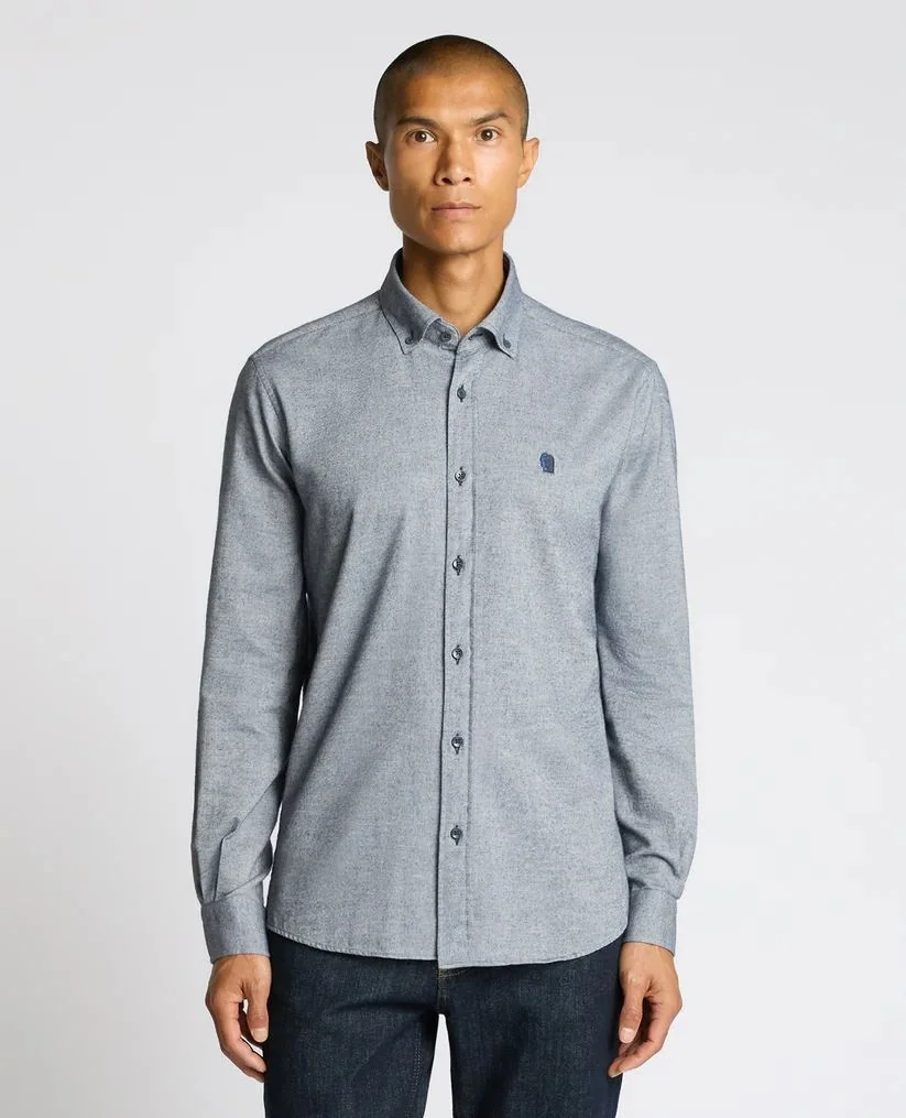 Remus Uomo Parker Tapered Fit Cotton Shirt - Navy - S