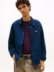 Tommy Jeans Logo Twill Overshirt - Navy - XS