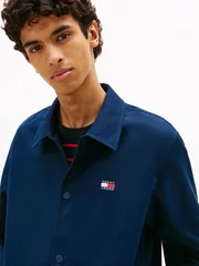 Tommy Jeans Logo Twill Overshirt - Navy - XS