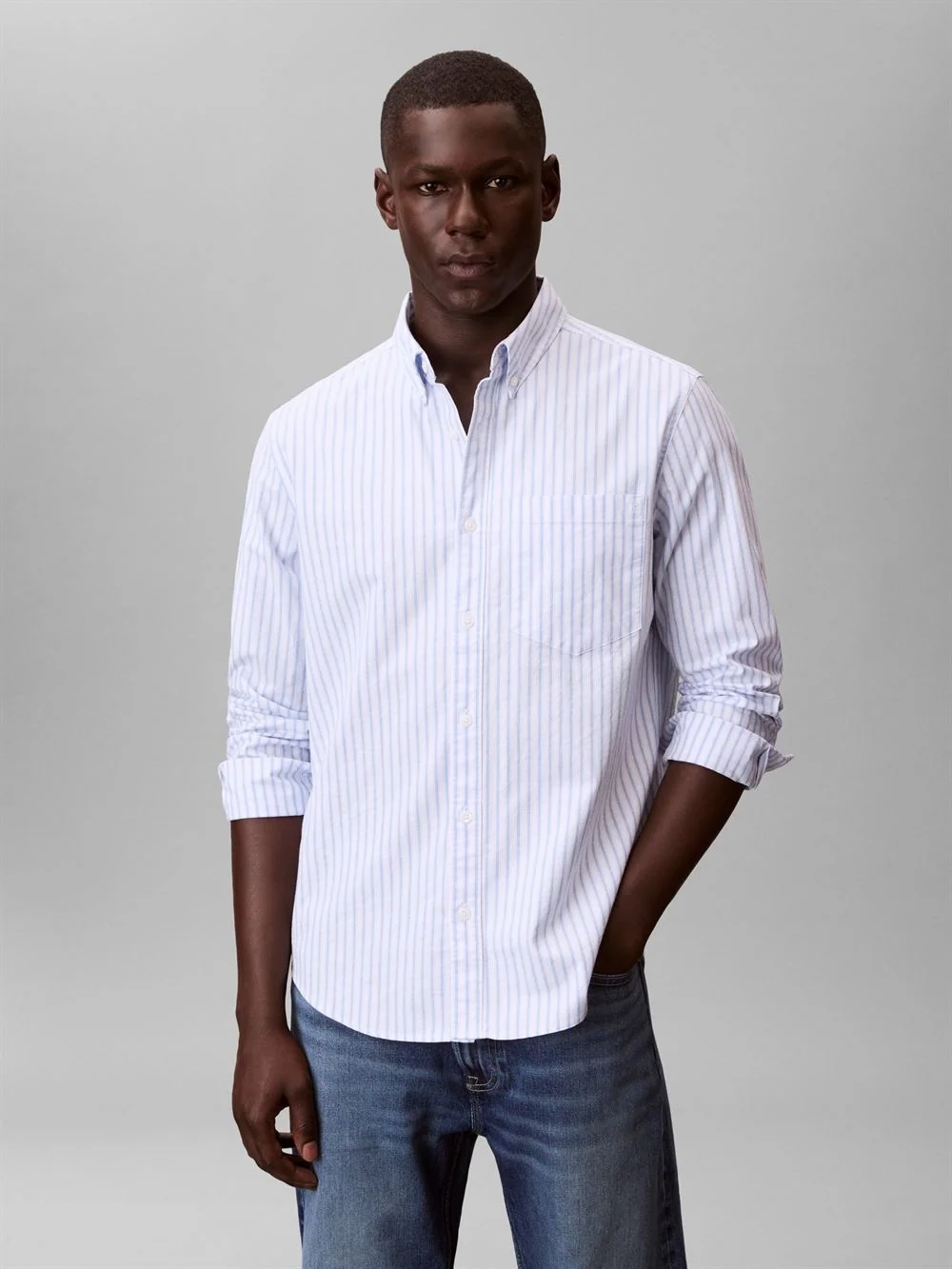 Calvin Klein Jeans Oxford Classic Striped Shirt - Blue - XL