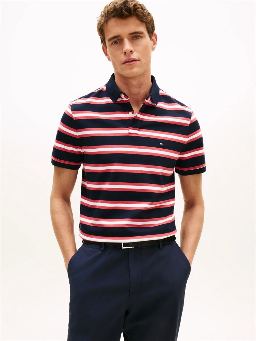 Tommy Hilfiger 1985 Regular Striped Polo Shirt 0bg - Orange - XL