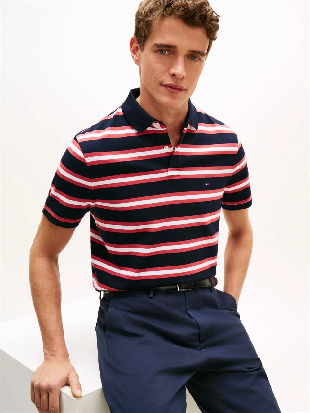 Tommy Hilfiger 1985 Regular Striped Polo Shirt 0bg - Orange - XL