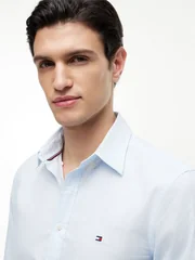 Tommy Hilfiger Flex Poplin Small Flag Logo Shirt - Blue - XL