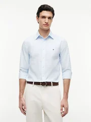 Tommy Hilfiger Flex Poplin Small Flag Logo Shirt - Blue - XL