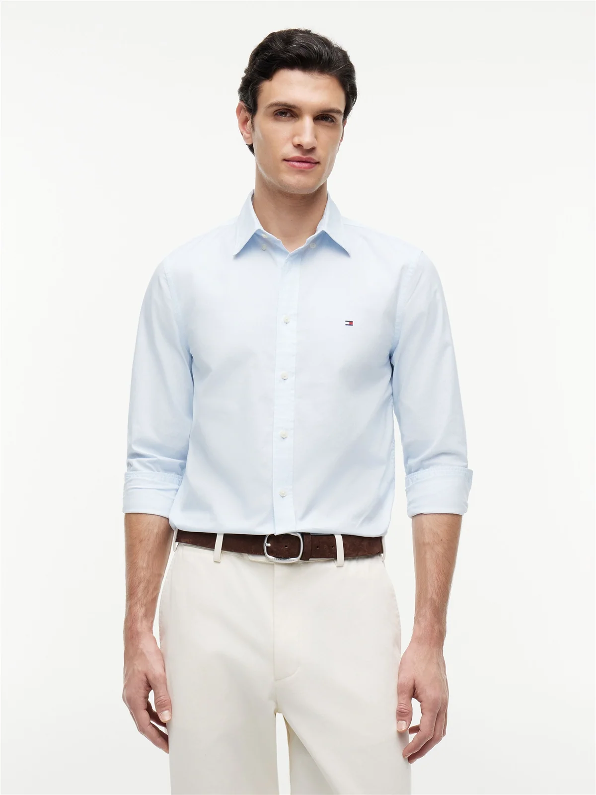 Tommy Hilfiger Flex Poplin Small Flag Logo Shirt - Blue - XL