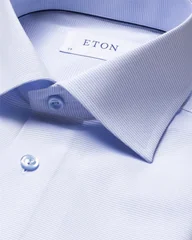Eton Solid Signature Twill Formal Shirt - Blue - 16