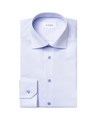 Eton Solid Signature Twill Formal Shirt - Blue - 16