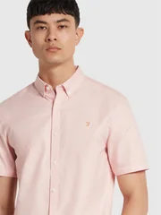 Farah Brewer Short Sleeve Oxford Shirt - Pink - M