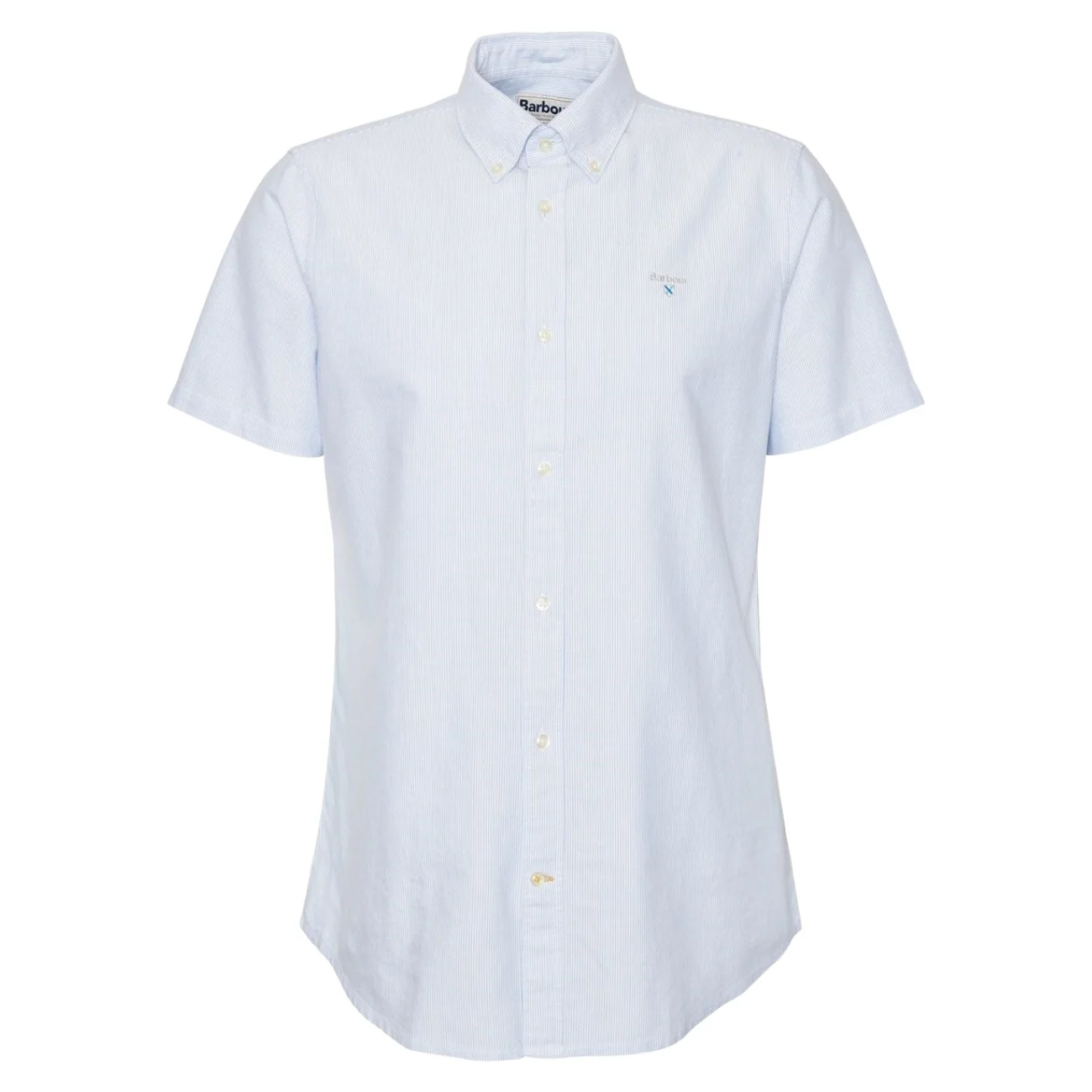Barbour Striped Oxtown Short Sleeve Tailored Shirt - Blue - L