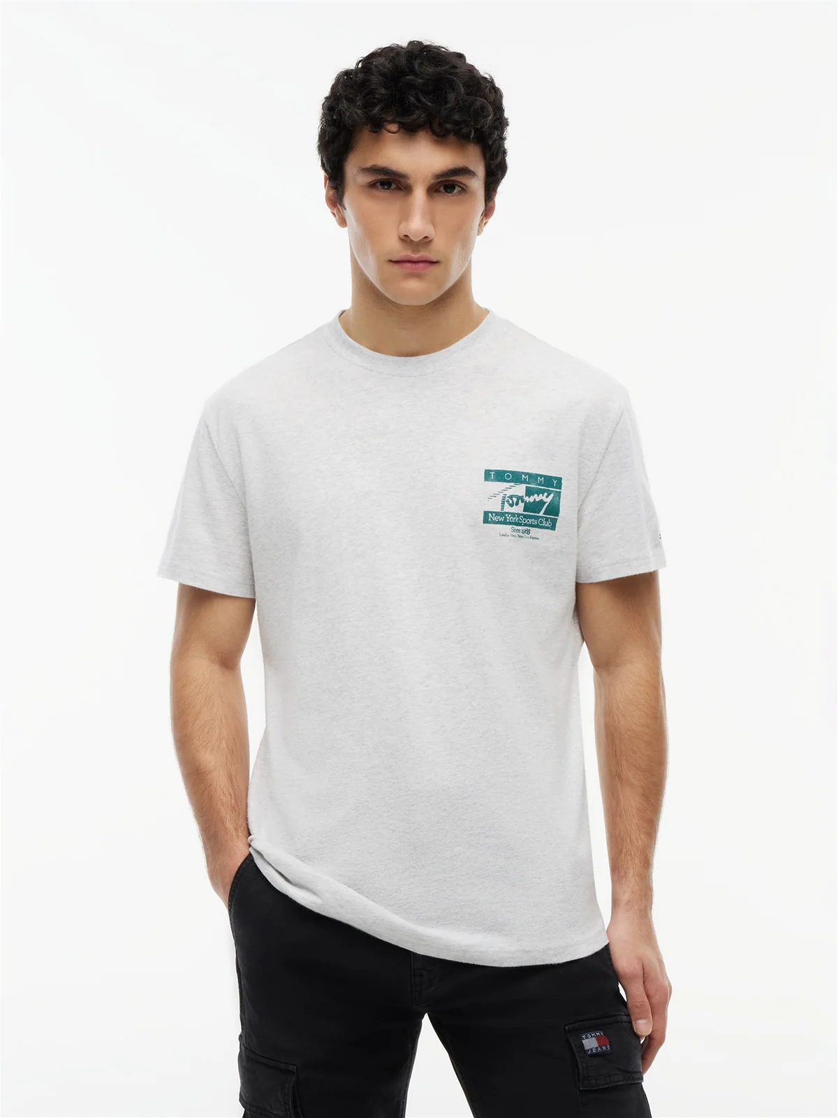 Tommy Jeans Reg Sign Flag Graphic Logo T-shirt - Grey - XL