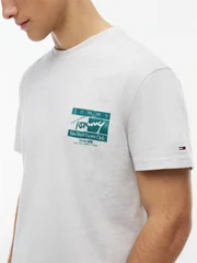 Tommy Jeans Reg Sign Flag Graphic Logo T-shirt - Grey - XL