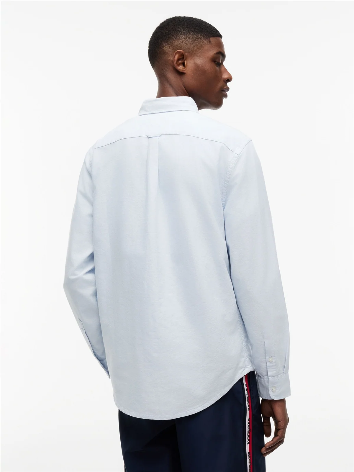 Tommy Jeans Regular Fit Flag Embroidery Oxford Shirt - Blue - L