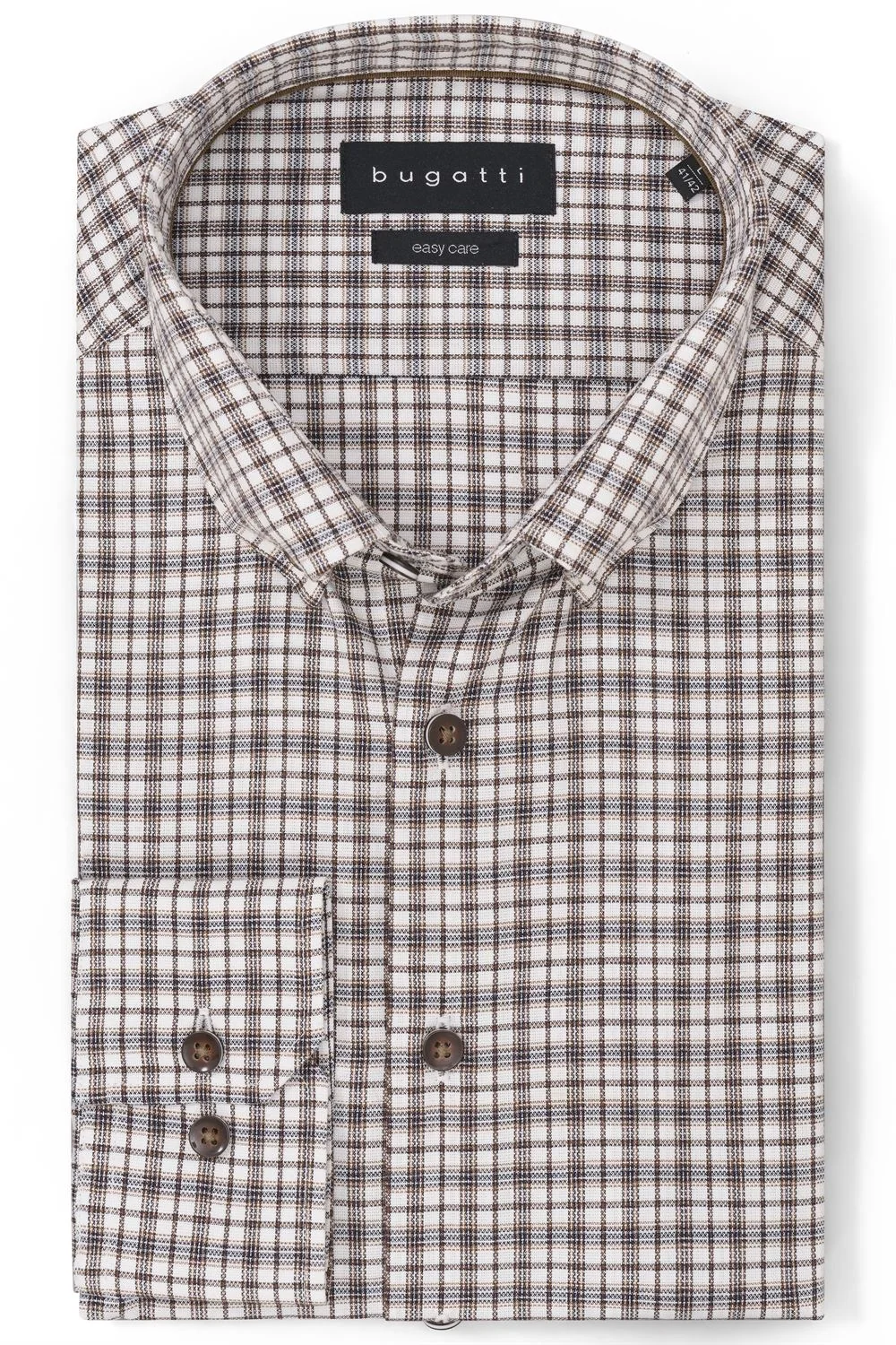 Bugatti Casual Check Pattern Shirt - Brown - XL