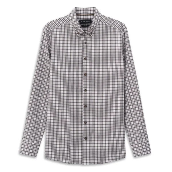 Bugatti Casual Check Pattern Shirt - Brown - XL