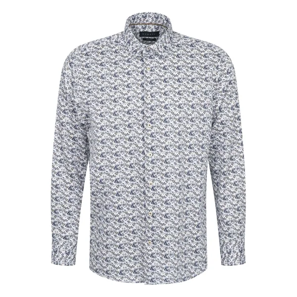 Bugatti Casual Floral Print Shirt - Navy - 2XL