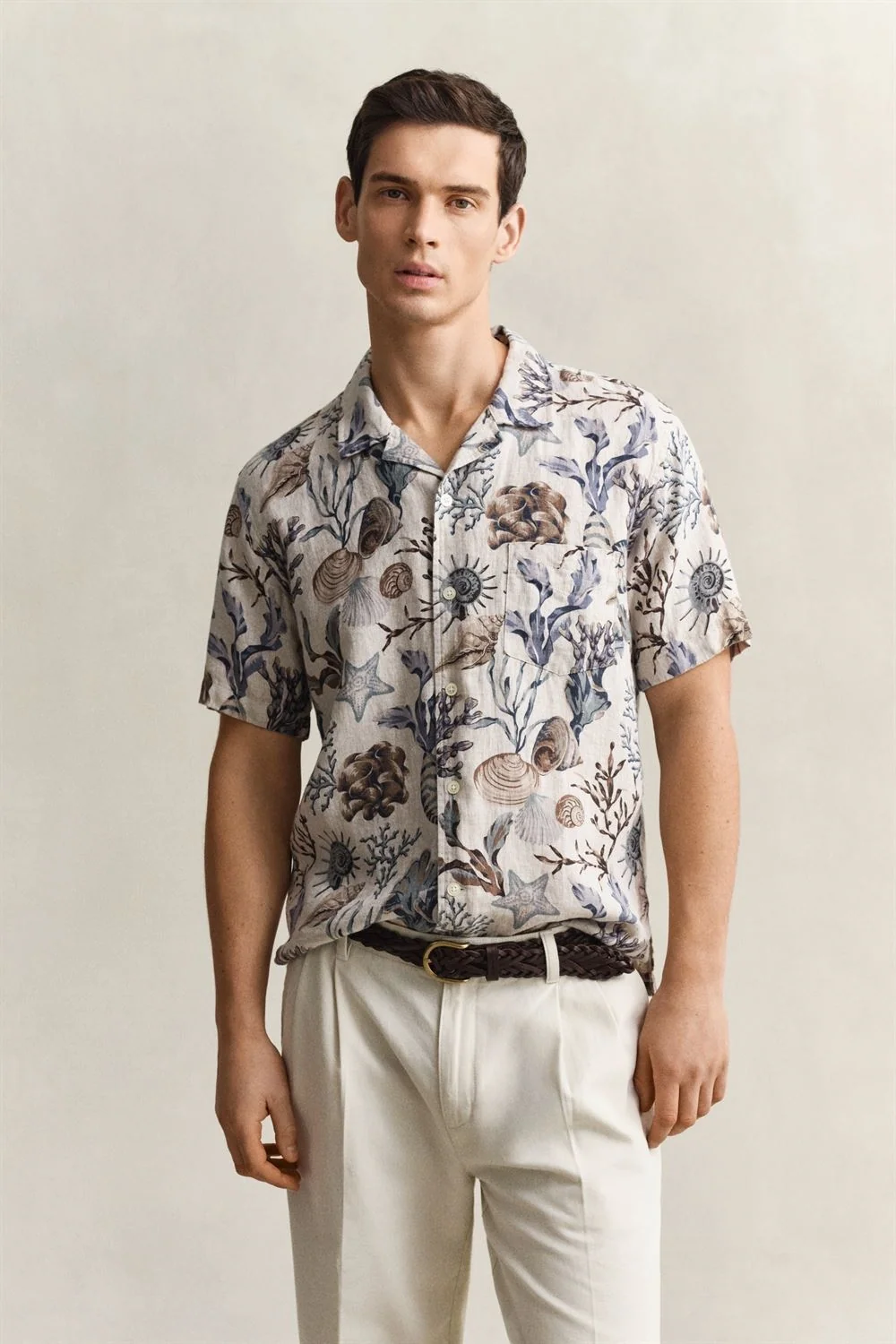 Gant Camp Collar Shirt - Beige - L