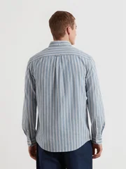 Farah Steen Wide Stripe Shirt - Blue - XL