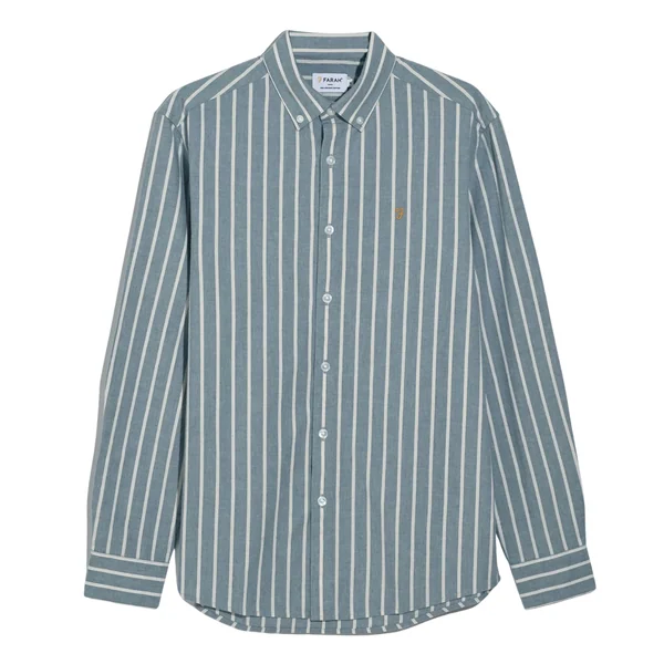 Farah Steen Wide Stripe Shirt - Blue - XL