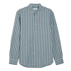 Farah Steen Wide Stripe Shirt - Blue - XL