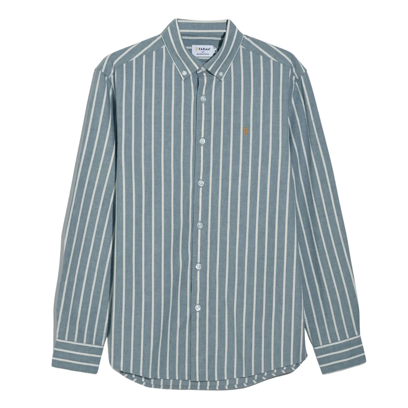 Farah Steen Wide Stripe Shirt - Blue - XL