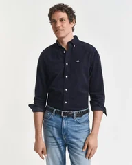 Gant Regular Fit Cotton Corduroy Shirt - Navy - XL