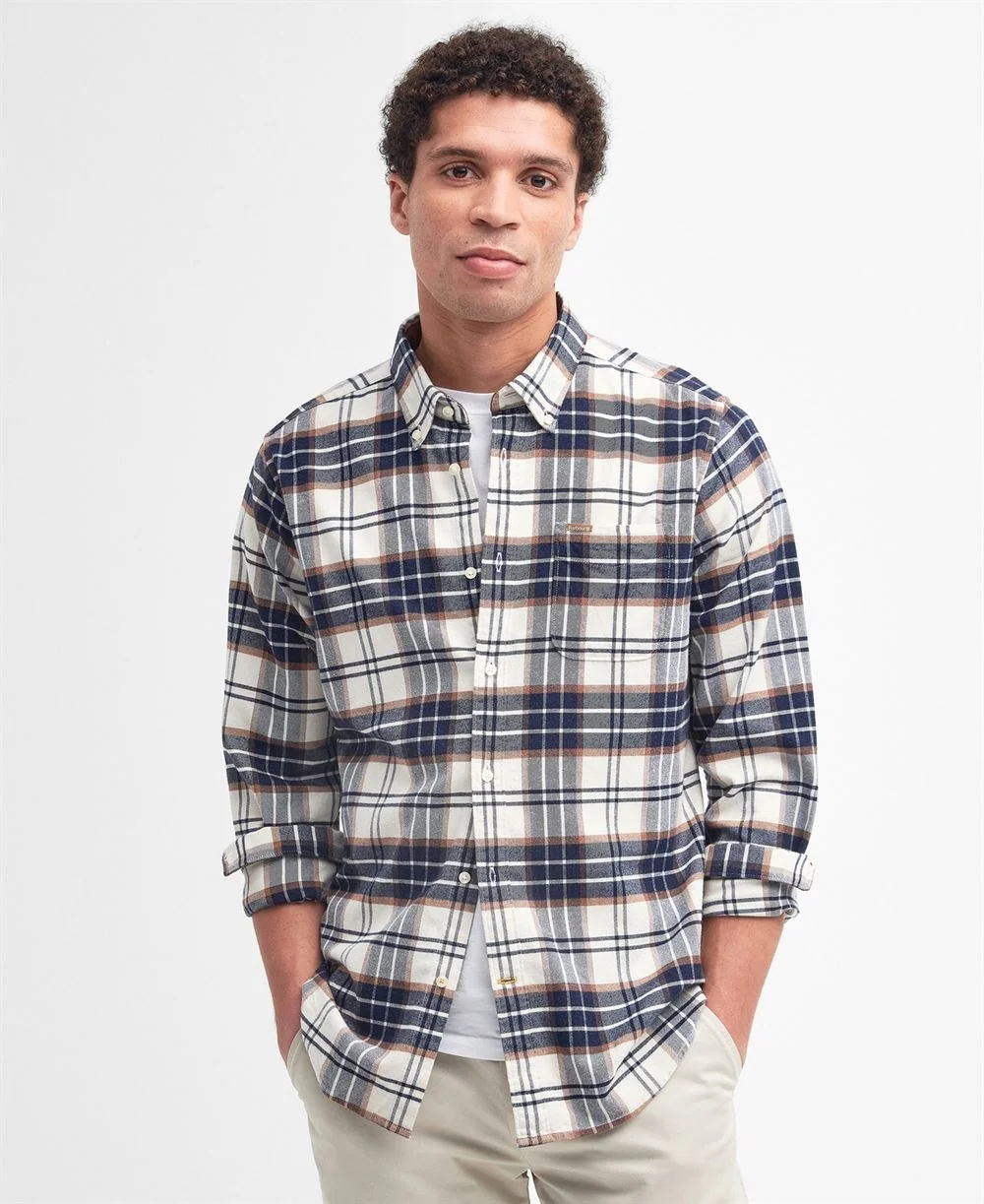 Barbour Portdown Tailored Checked Shirt - Beige - XL