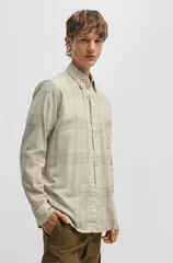 Boss Rickert Cotton Flannel Shirt - Beige - L