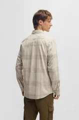 Boss Rickert Cotton Flannel Shirt - Beige - L