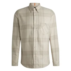 Boss Rickert Cotton Flannel Shirt - Beige - L
