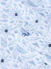 Remus Uomo Frank Tapered Print Shirt - Blue - 16