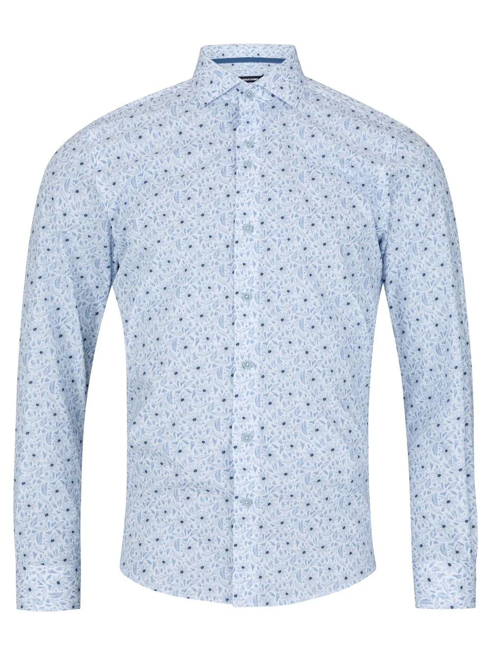 Remus Uomo Frank Tapered Print Shirt - Blue - 16